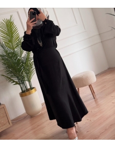 Siyah İpek Aerobin Elbise