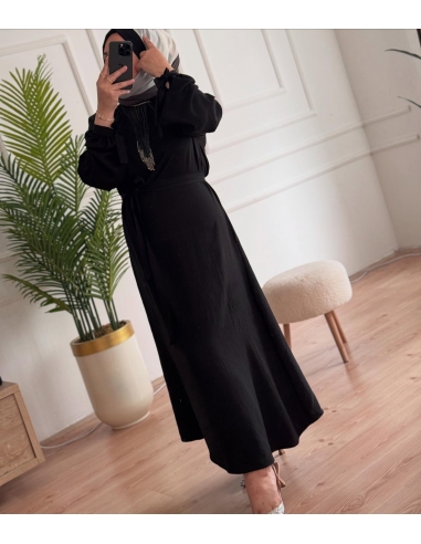 Siyah İpek Aerobin Elbise