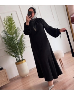 Siyah İpek Aerobin Elbise 2