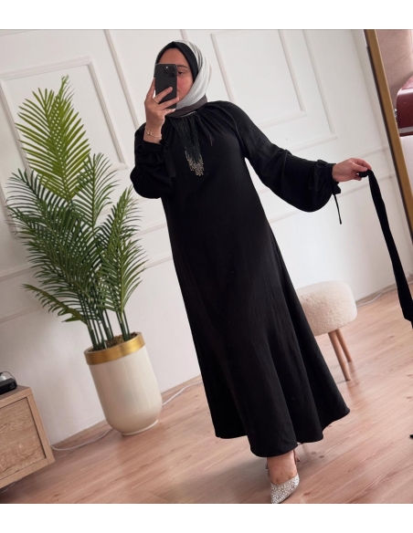 Siyah İpek Aerobin Elbise